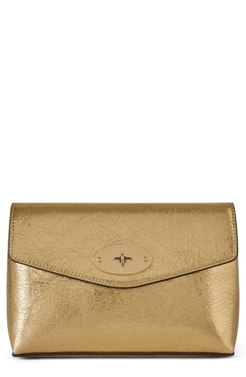 Darley Crinkled Metallic Leather Cosmetic Pouch