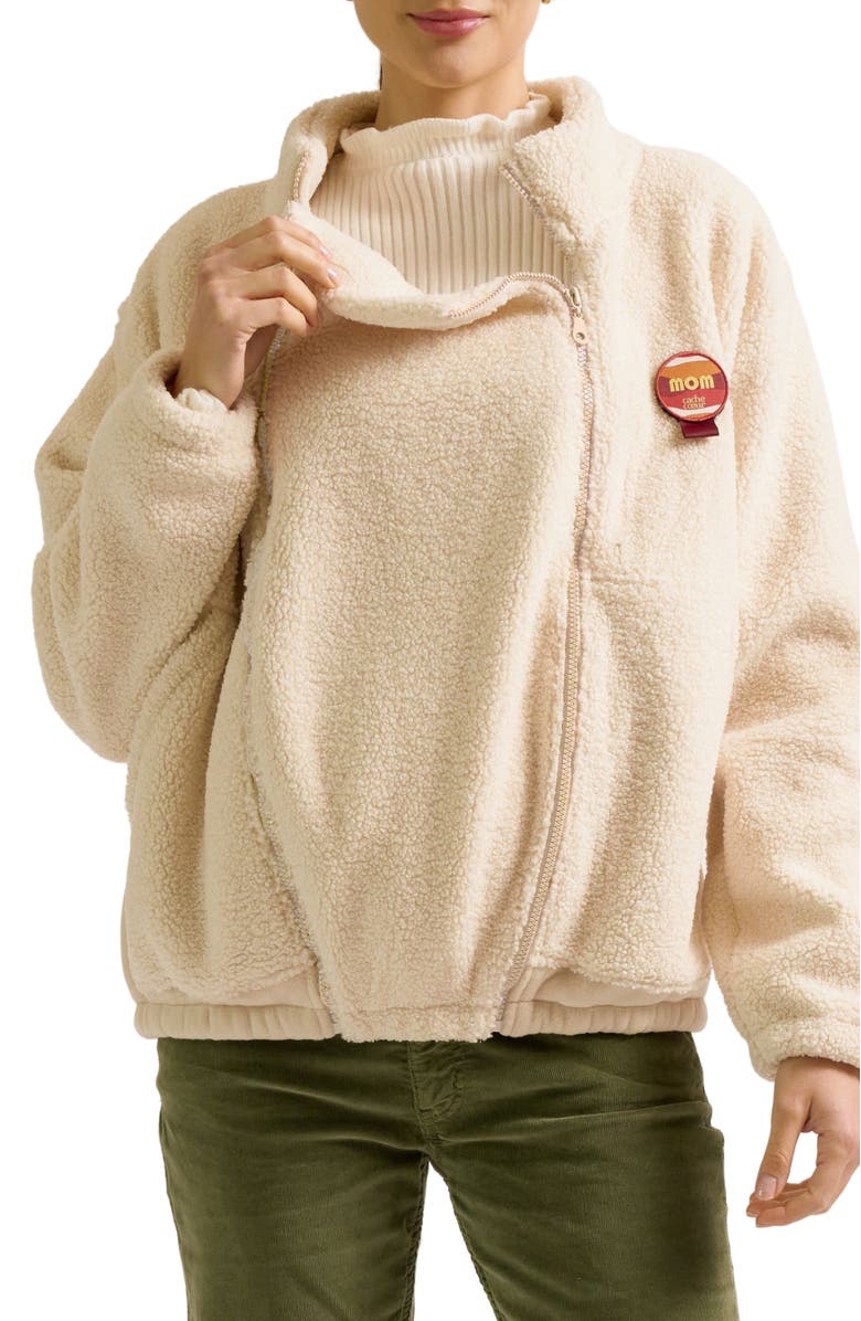 Cache Coeur Sasha Maternity & Babywearing Fleece Jacket, Alternate, color, Beige