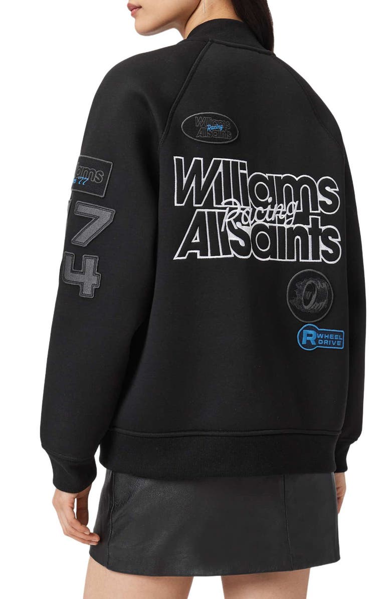 AllSaints Nico Cotton Blend Bomber Jacket, Alternate, color, Black