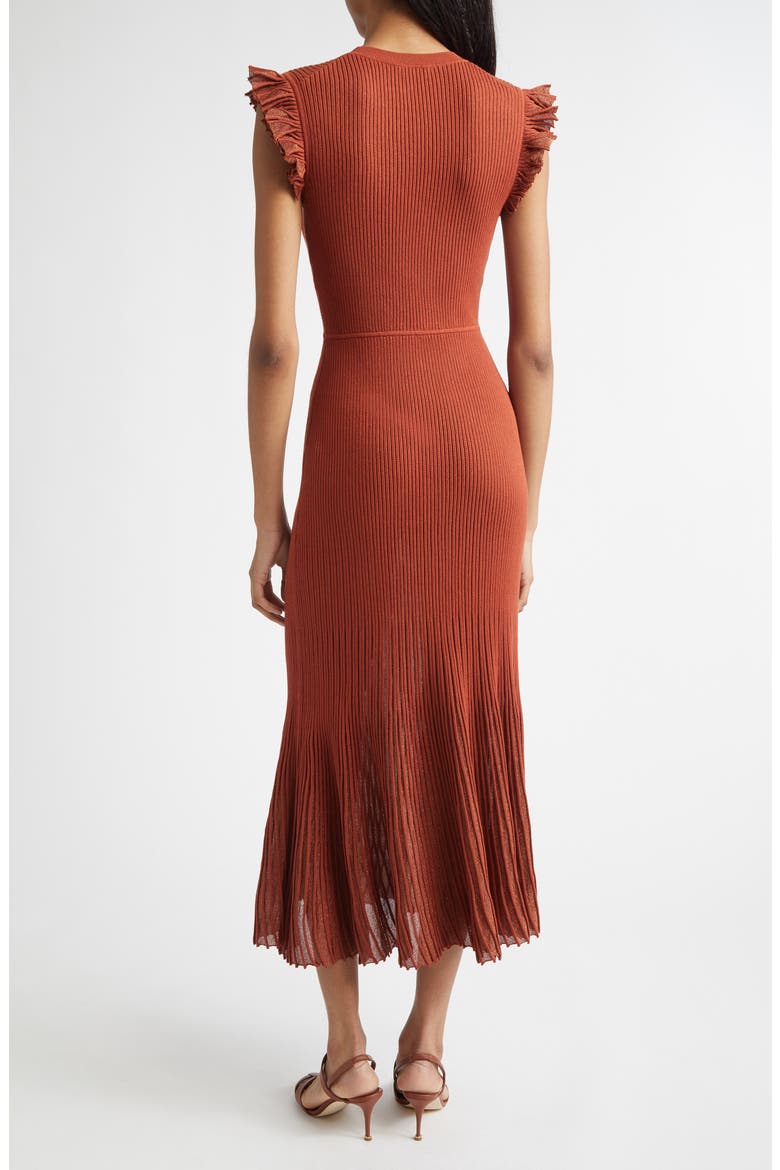 Noelle Metallic Knit Dress, Alternate, color, COPPER