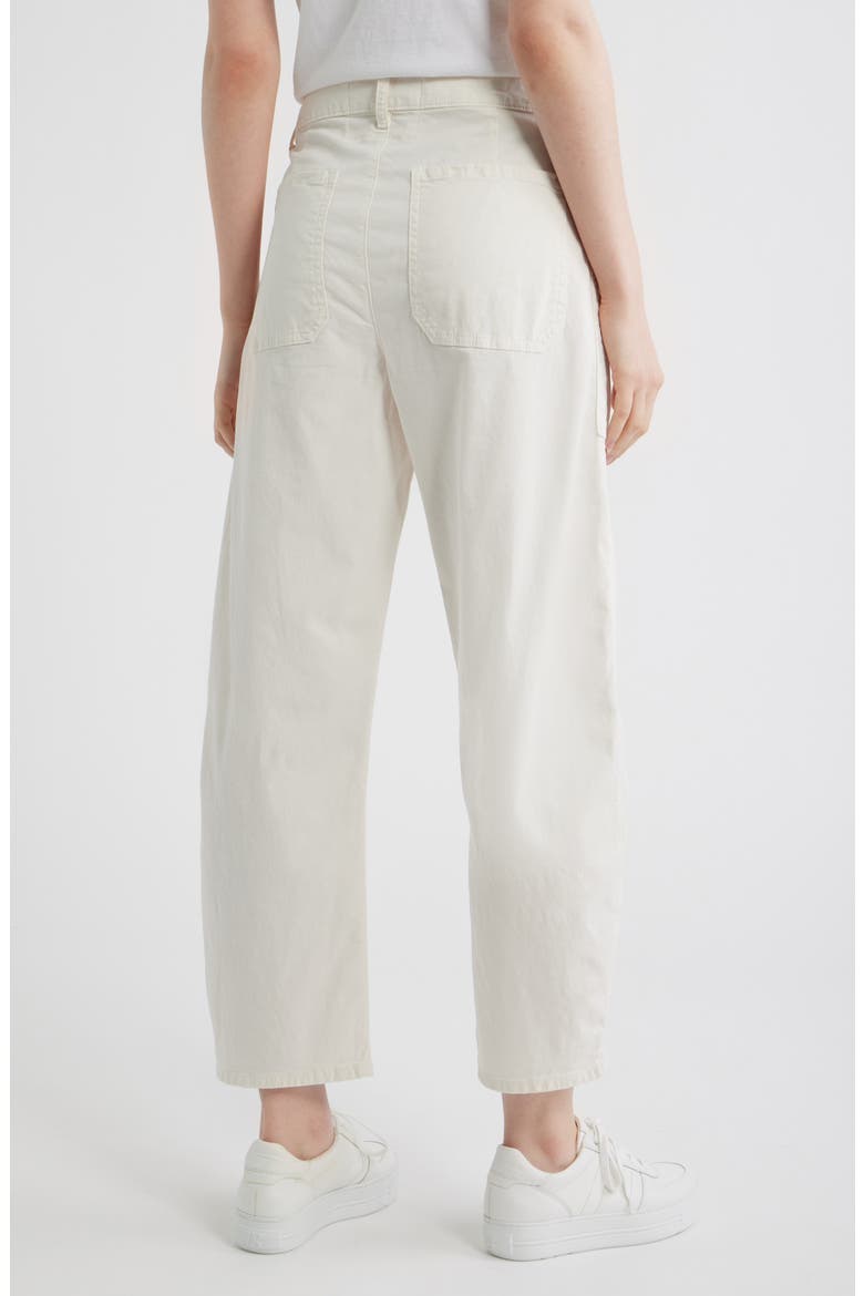 Bray Barrel Leg Cotton Twill Pants, Alternate, color, CHALK