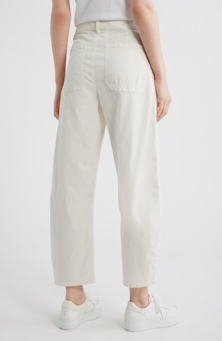 Frank & Eileen Bray Barrel Leg Cotton Twill Pants, Alternate, color, Chalk