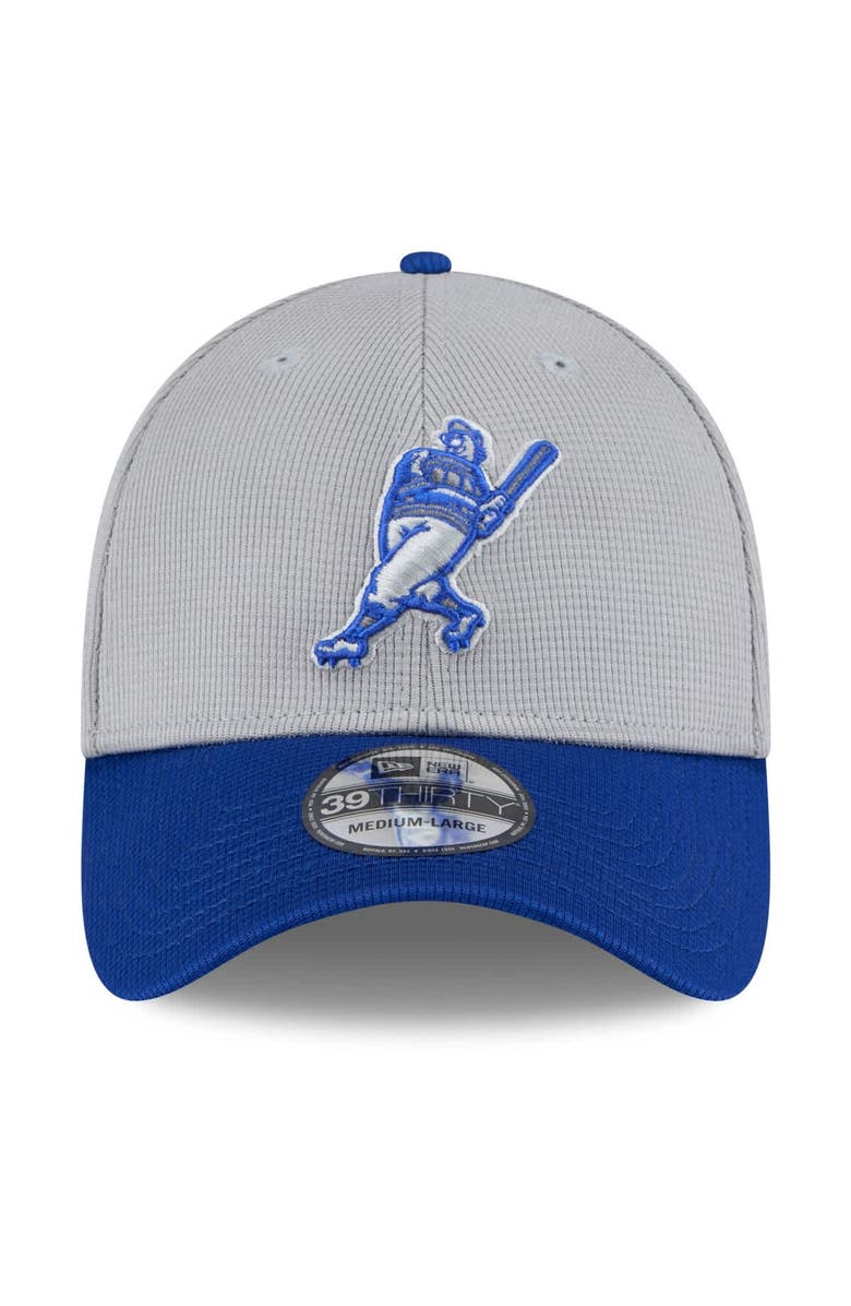 New Era Men's New Era Gray/Royal Milwaukee Brewers 2025 Batting Practice 39THIRTY Flex Hat, Alternate, color,