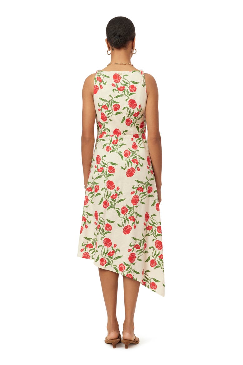 Floral Print Asymmetrical Dress, Alternate, color, WHITECAP GRAY ALLOVER FLORAL