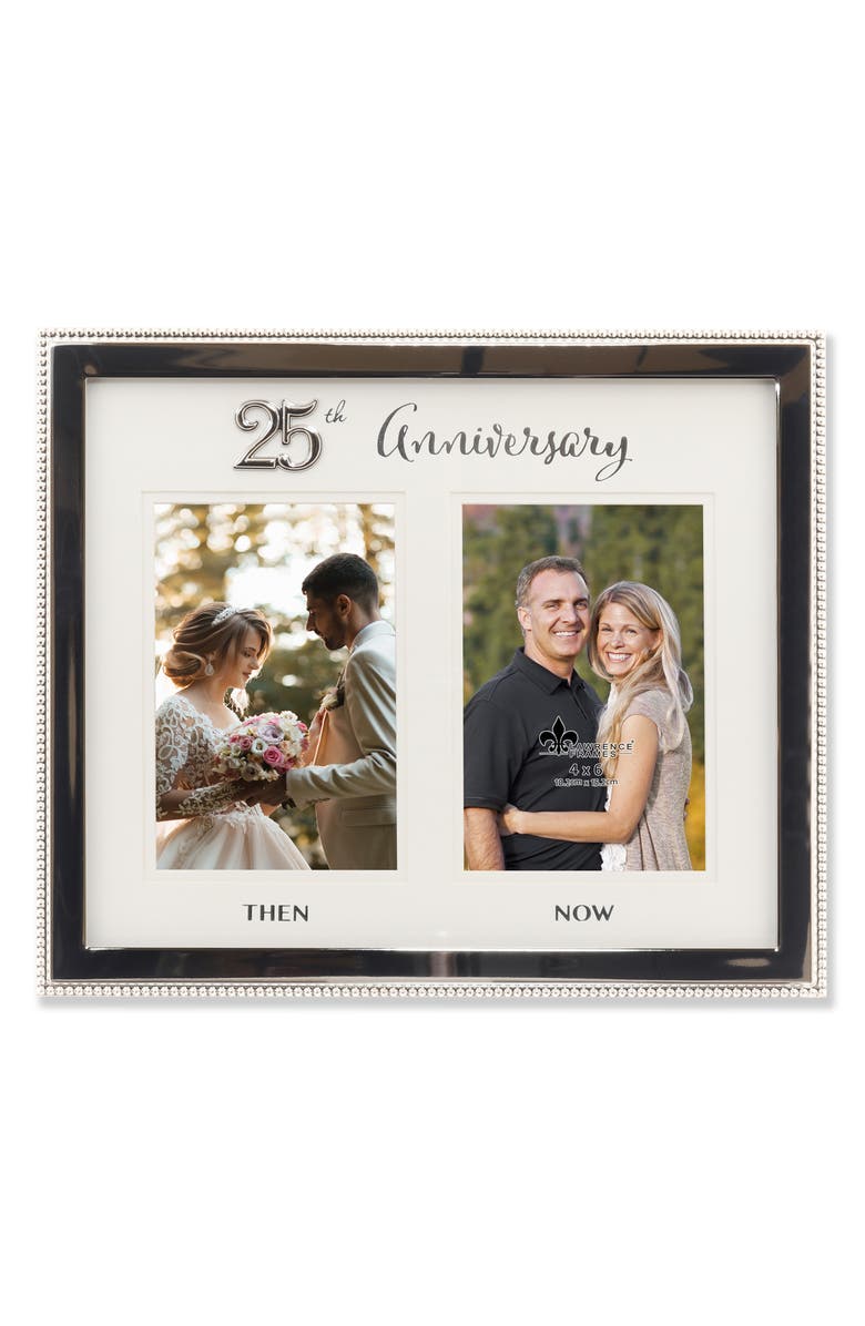 Lawrence Frames Happy 25th Anniversary Double 4x6 Frame, Main, color, 