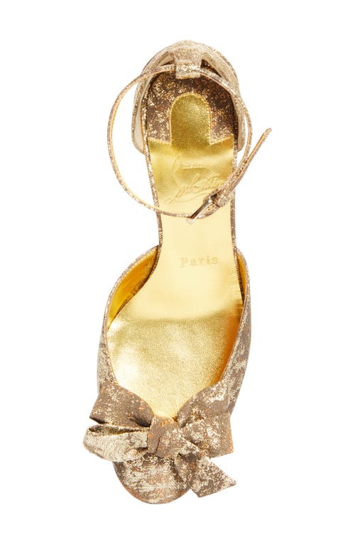 Christian Louboutin Jane Bow Red Sole Pumps In Gold