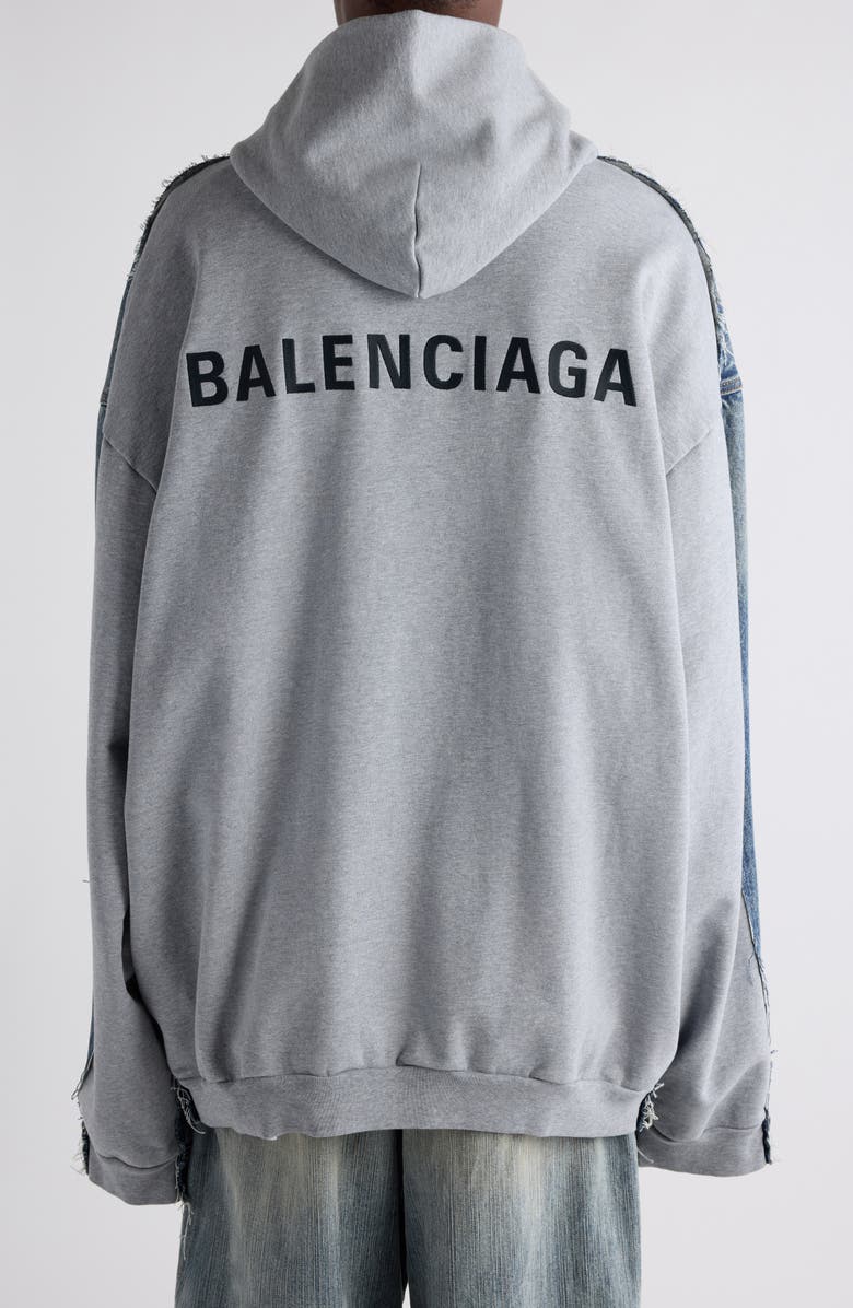 Balenciaga Hybrid Logo Jacket, Alternate, color, 4245 Sun Bleached Blue