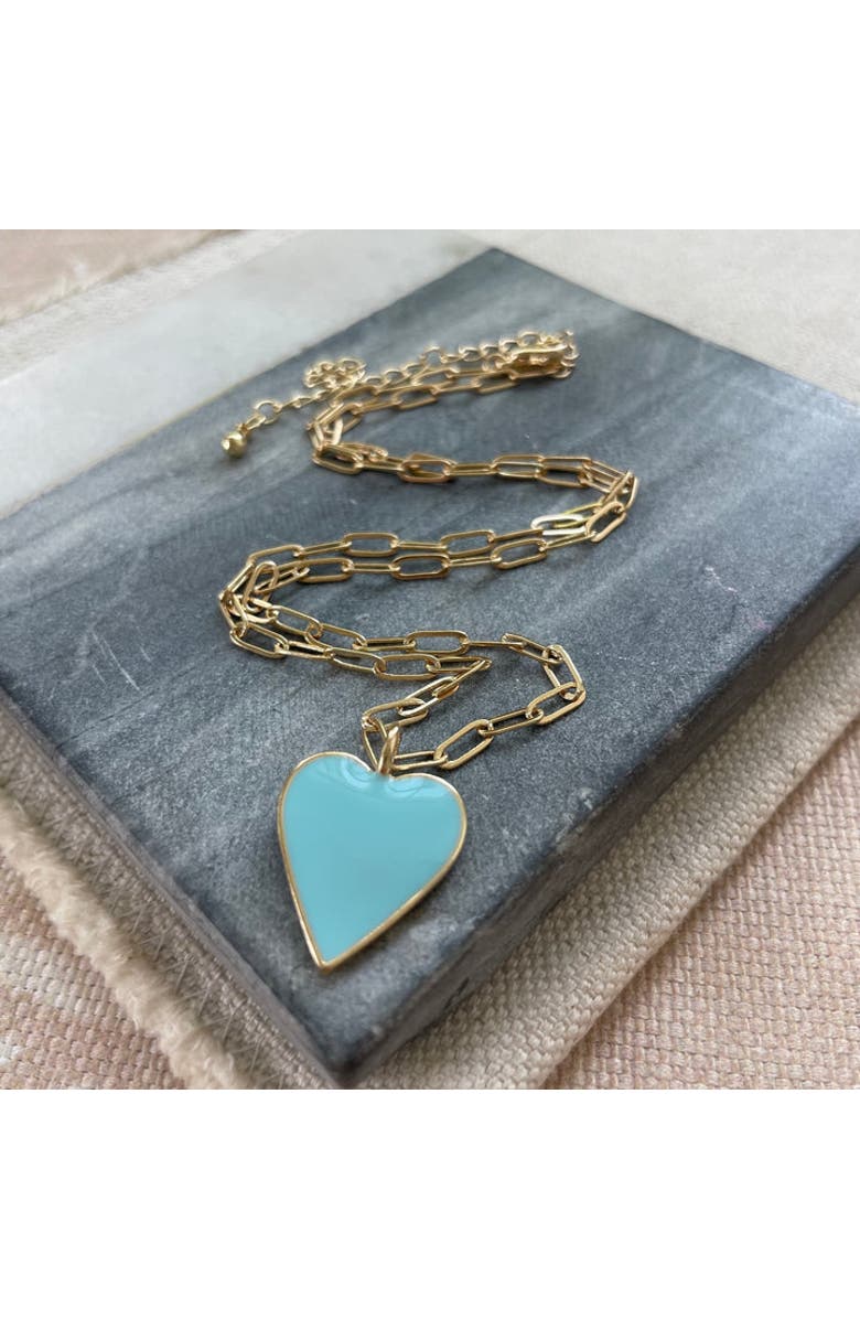 Erin McDermott Jewelry Carolina Blue Heart Necklace, Alternate, color, Blue