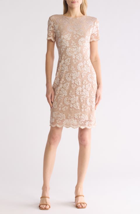 Short Sleeve Stretch Lace Dress