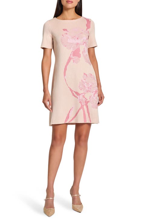 Floral Jacquard Shift Dress