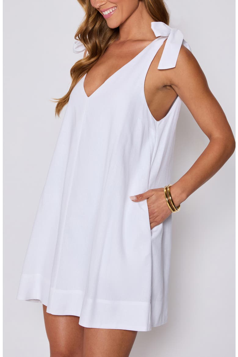 Tara Tie Strap Minidress (Nordstrom Exclusive), Alternate, color, WHITE