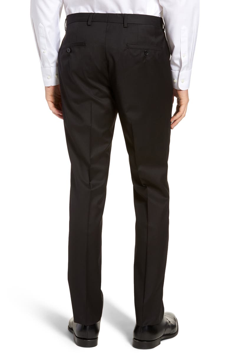 BOSS Lenon CYL Flat Front Straight Leg Solid Wool Dress Pants, Alternate, color, 