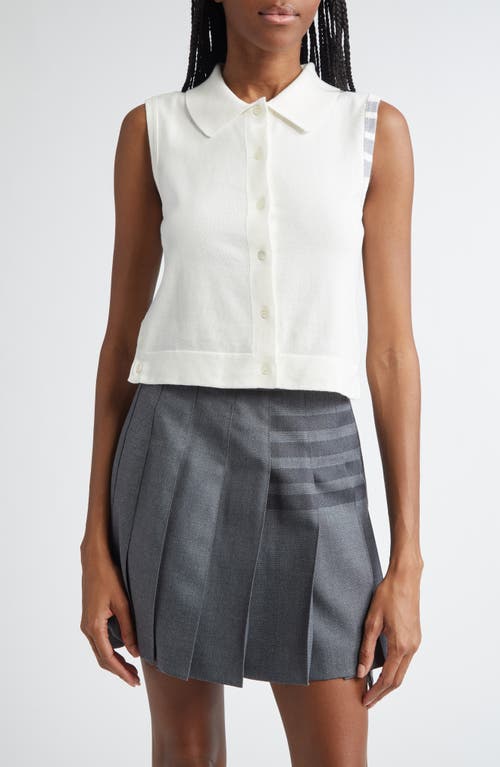 Thom Browne Women's 4bar Cotton Top In White