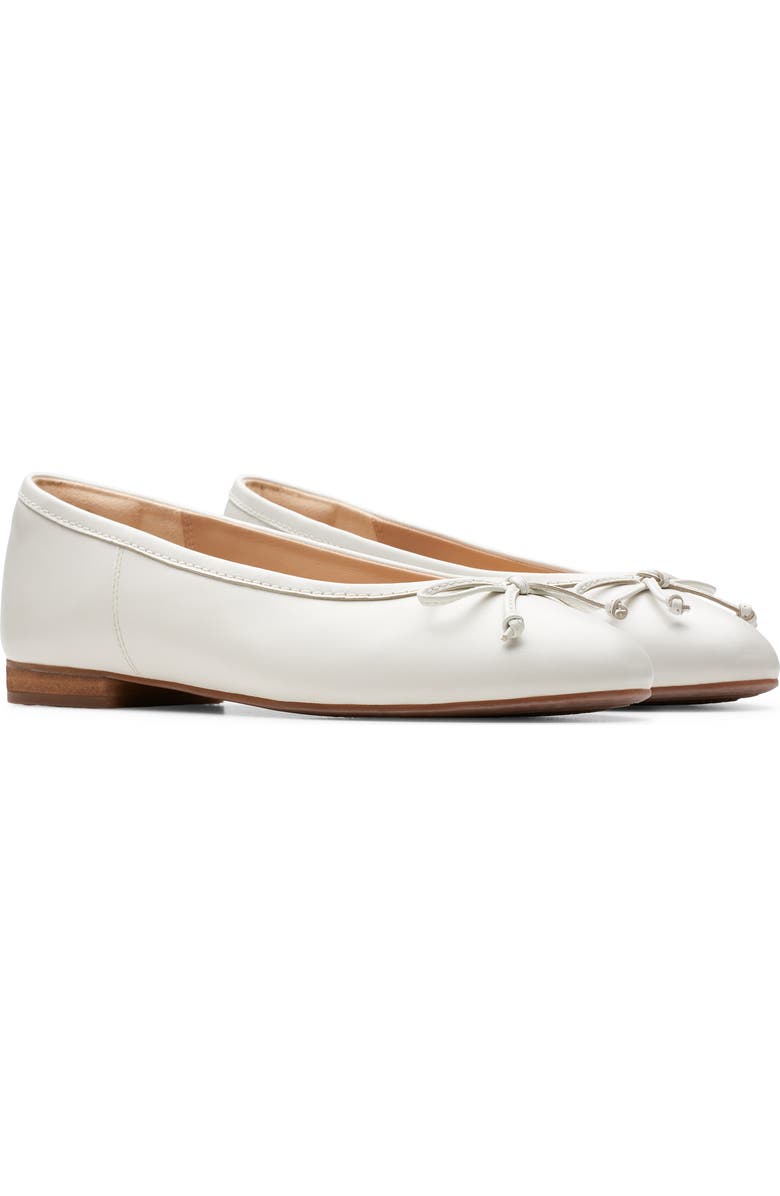 Clarks<sup>®</sup> Fawna Lily Ballet Flat, Main, color, White Leather