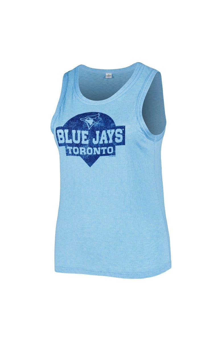 SOFT AS A GRAPE Women's Soft as a Grape Royal Toronto Blue Jays Plus Size High Neck Tri-Blend Tank Top, Alternate, color, Royal