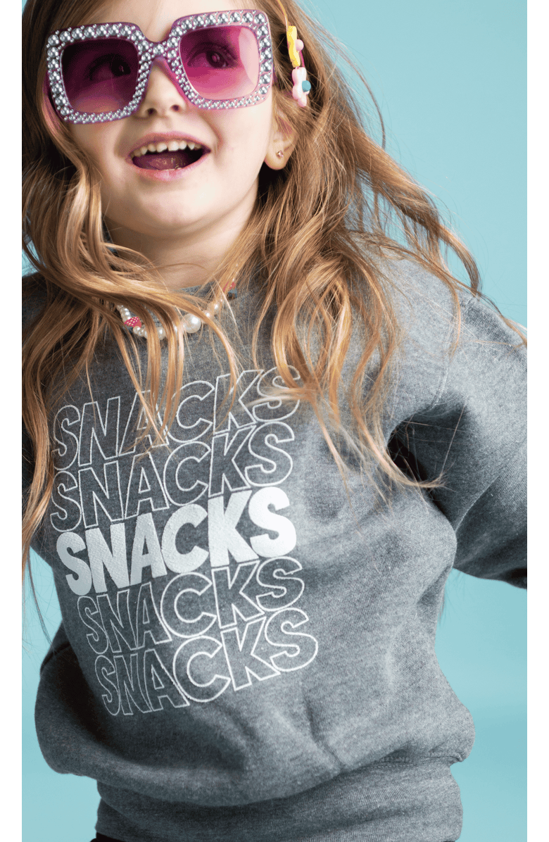 Little Chicken Kids' Snacks Sweatshirt, Alternate, color, Grey