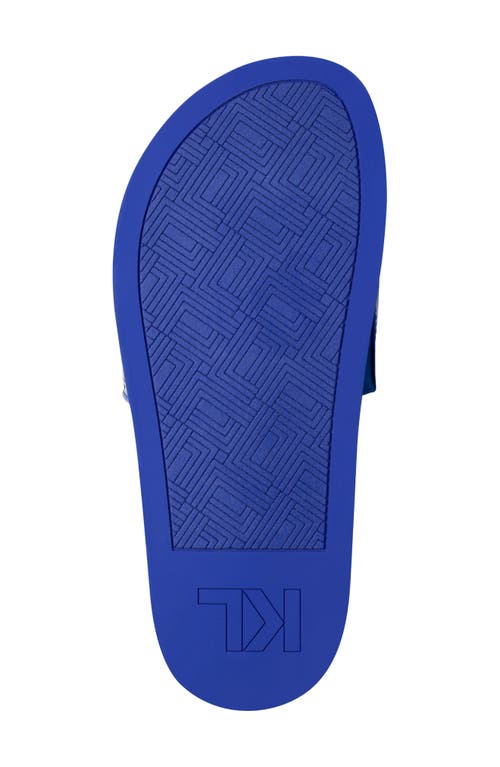 Karl Lagerfeld Paris Hazlet Slide Sandal In Blue Multi