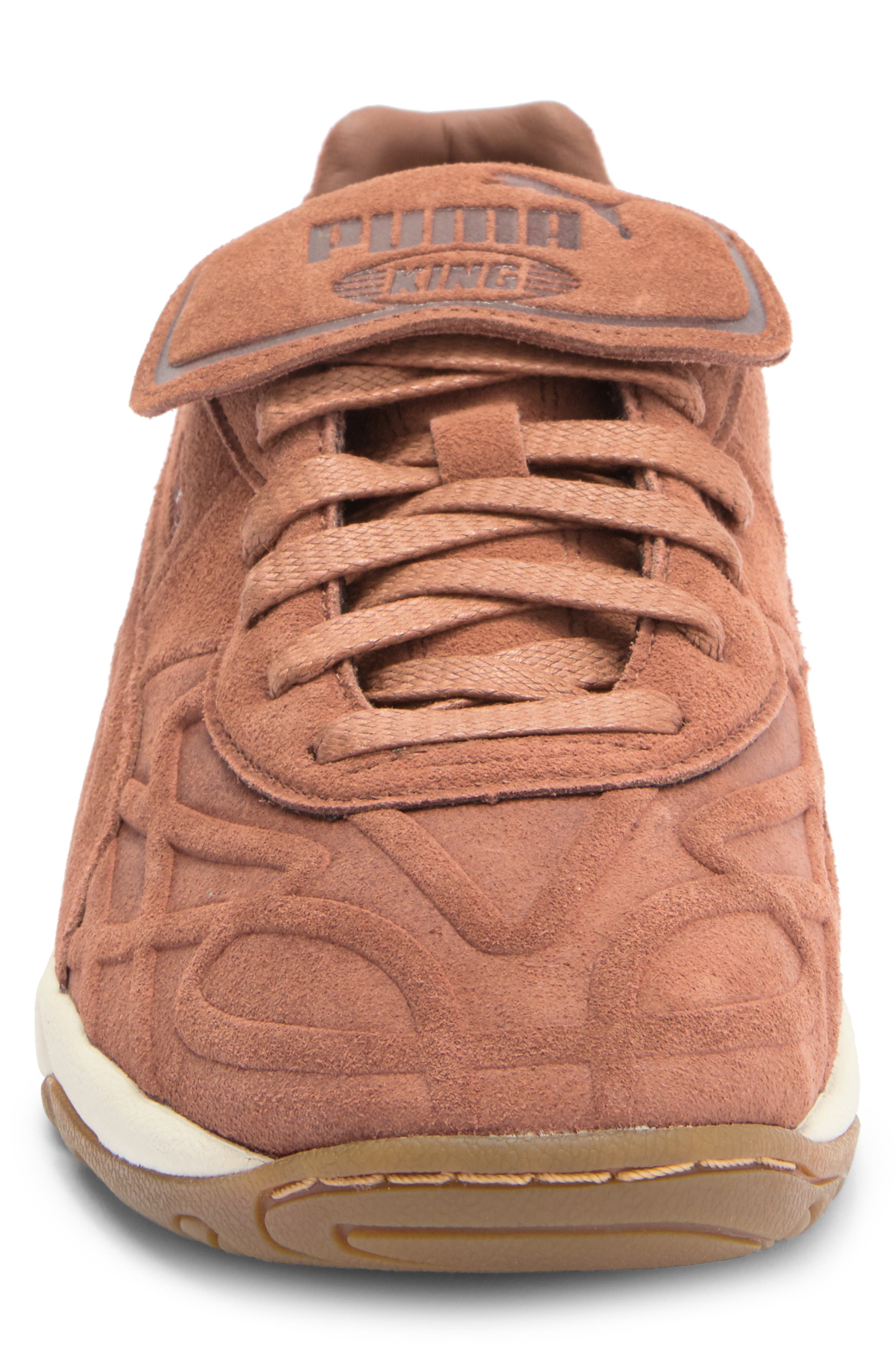 PUMA King Indoor Clean Soccer Sneaker, Alternate, color, Brown Mushroom