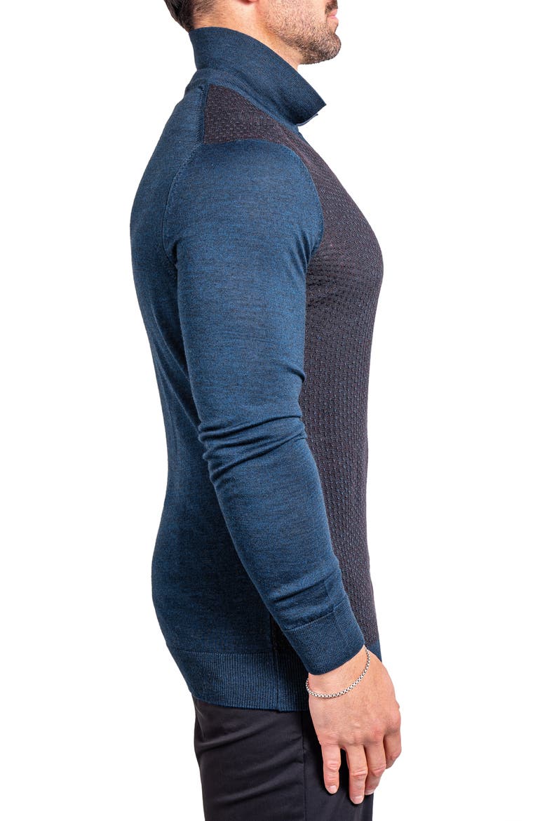 Knitted Passion Merino Wool Quarter Zip Sweater, Alternate, color, BLUE