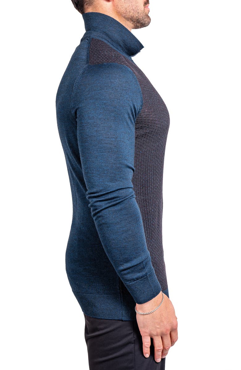 Maceoo Knitted Passion Merino Wool Quarter Zip Sweater, Alternate, color, Blue