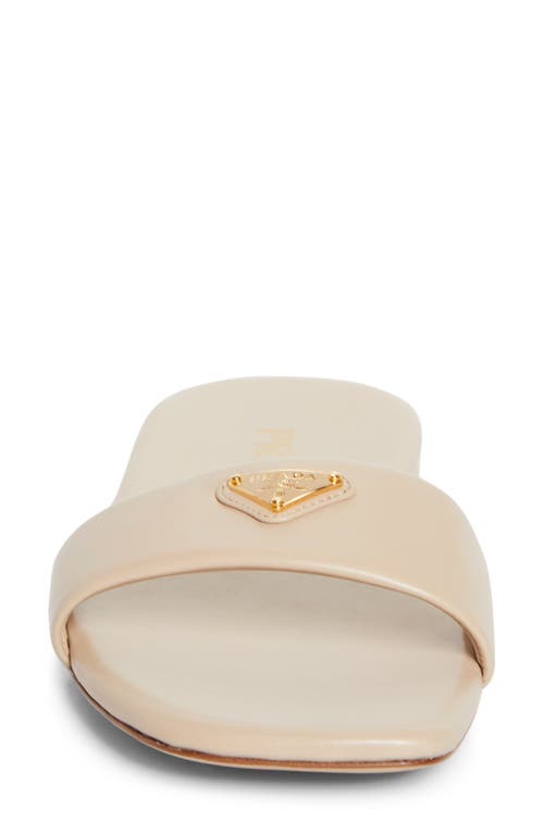 Prada Slippers In Raso Sabbia Donna In Neutral