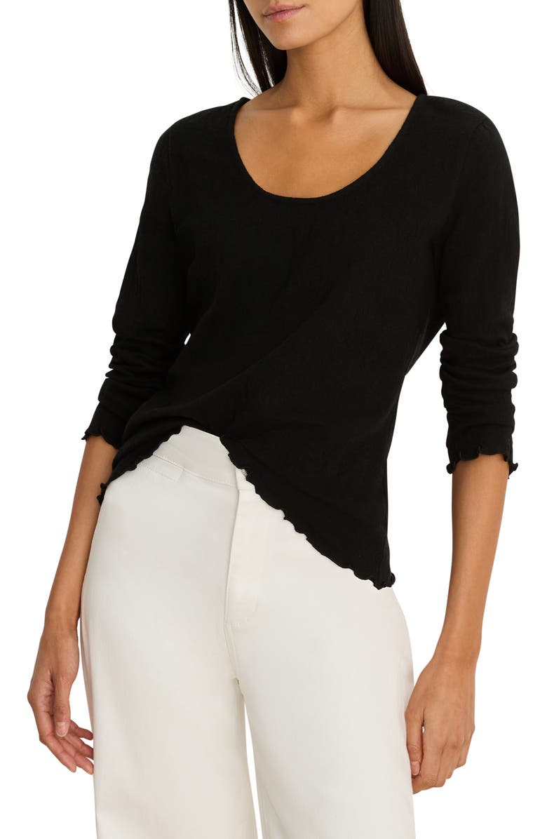 NZT by NIC+ZOE Lace Scoop Neck Top, Main, color, Black Onyx