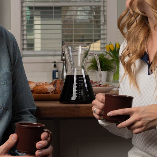 London Sip Glass Pour Over Carafe W/ Reusable Filter, 1200ml In Transparent