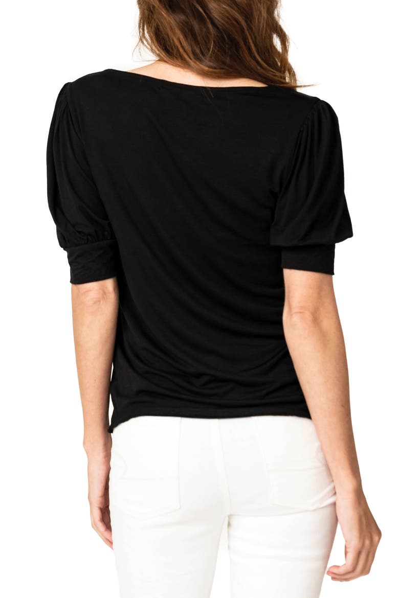Sweetheart Neck Knit Top, Alternate, color, BLACK
