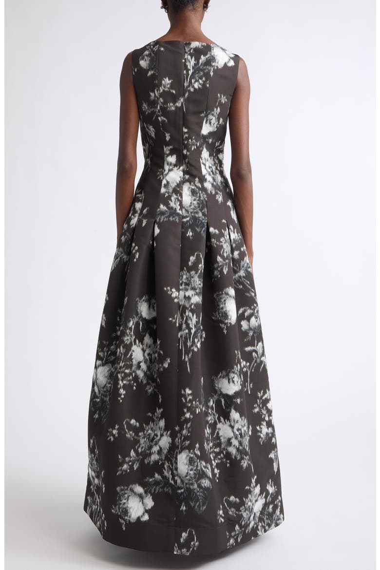 Peony Sleeveless Faille Gown, Alternate, color, WHITE/ CARBON