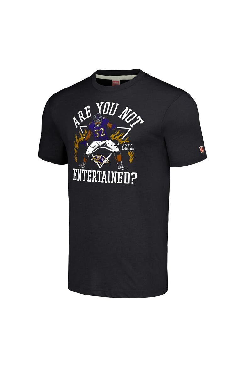 Men's Homage  Ray Lewis Heathered Charcoal Baltimore Ravens  Caricature Retired Player Tri-Blend T-Shirt, Alternate, color, Charcoal