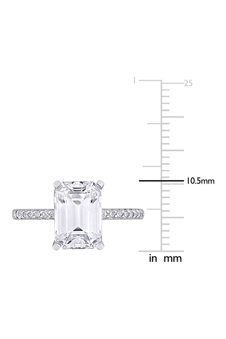 10K White Gold Created Moisannite Engagement Ring, Alternate, color, WHITE