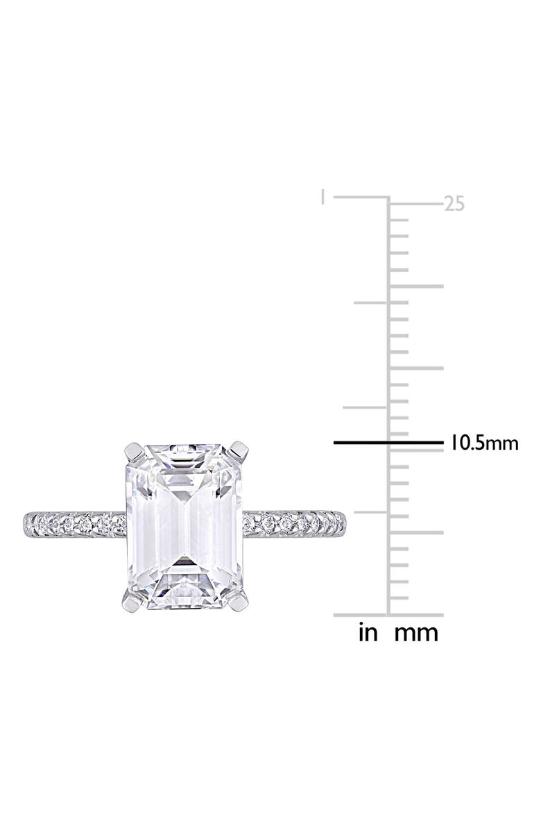 DELMAR 10K White Gold Created Moisannite Engagement Ring, Alternate, color, White