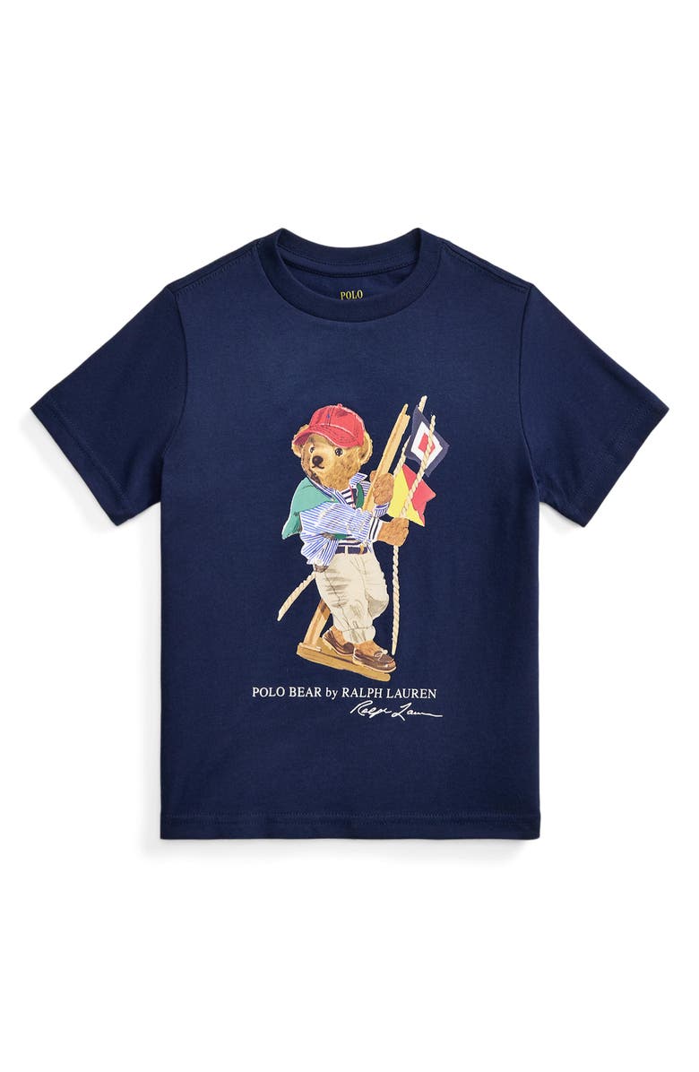 Polo Ralph Lauren Kids' Polo Bear Cotton Graphic T-Shirt, Main, color, Newport Navy
