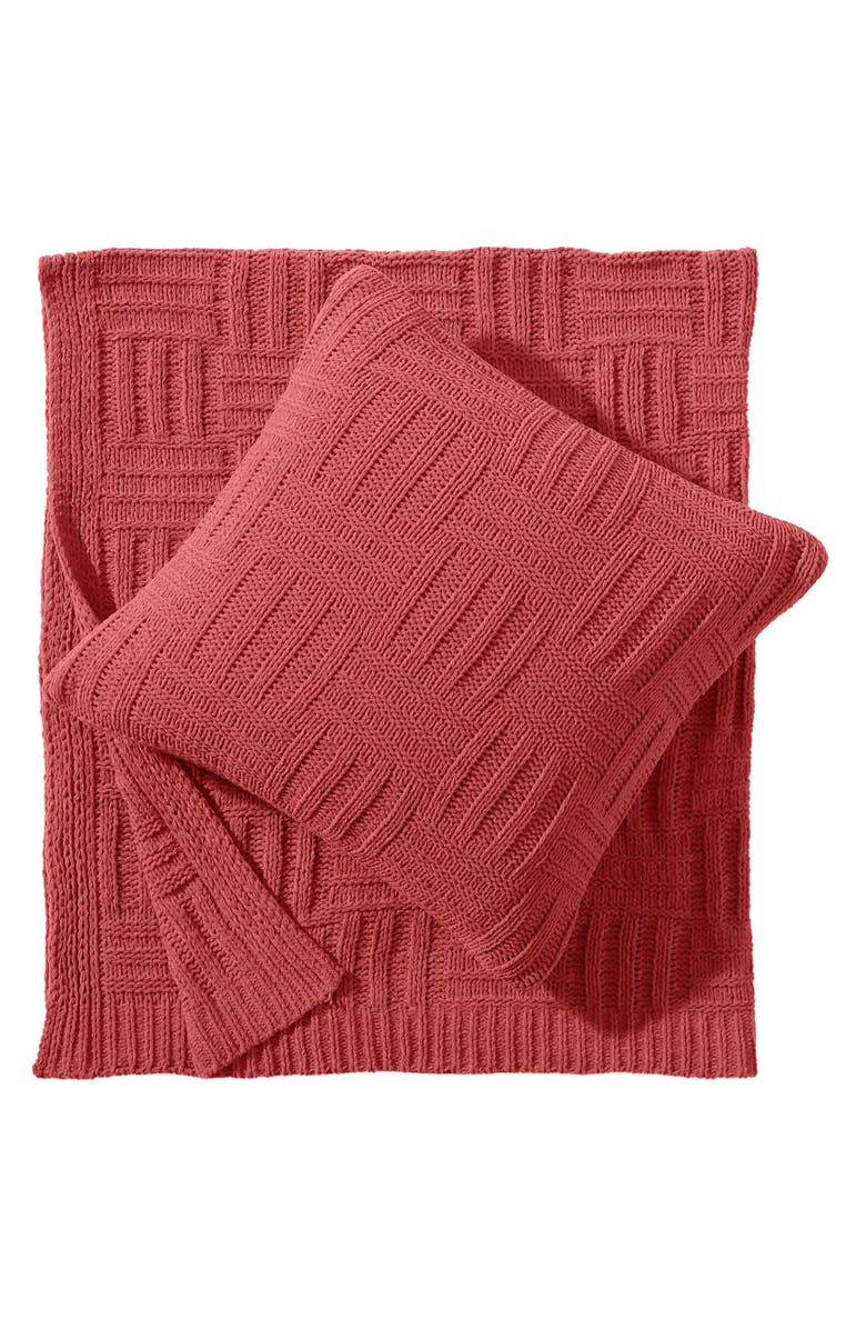 Tommy Bahama Chain Basket Square Throw Pillow, Main, color, Dark Orange