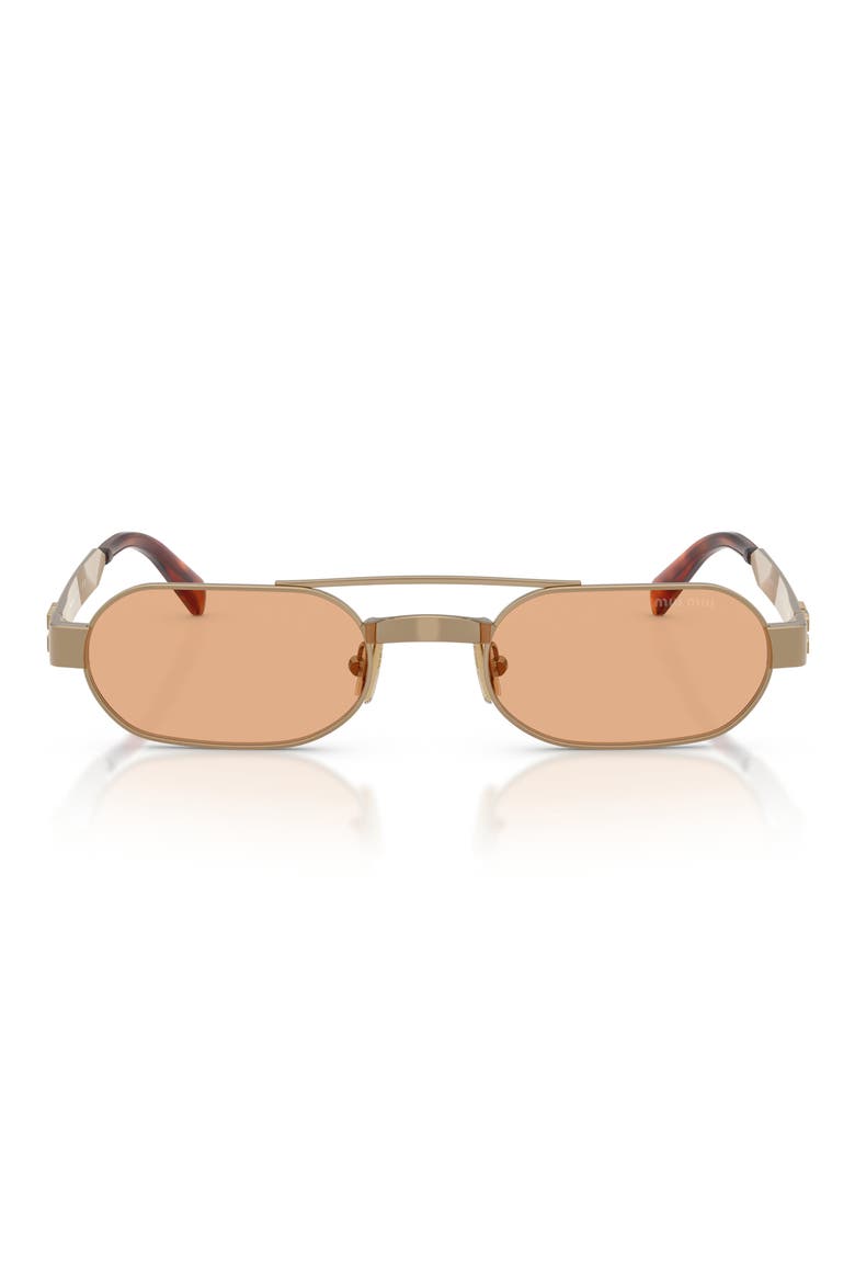 52mm Oval Sunglasses, Main, color, BRASS / ORANGE