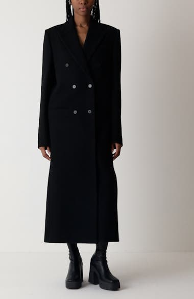 コート Stella Mccartney Oversize Tweed Long Coat Stella McCartney Double Breasted Tweed Long Coat | REVERSIBLE