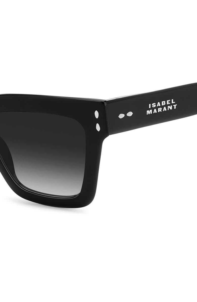 Isabel Marant 53mm Gradient Rectangular Sunglasses, Alternate, color, Black/ Dark Grey Sf