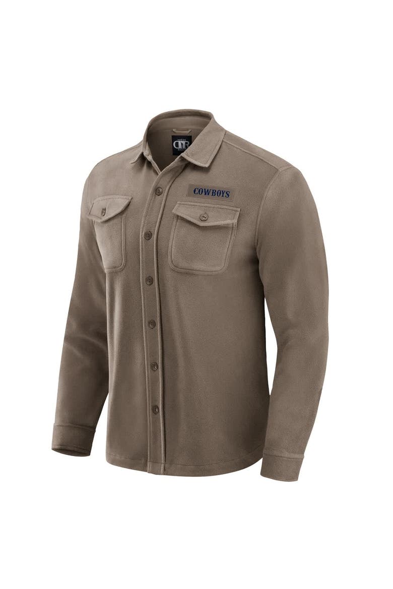 Men's Darius Rucker Collection by Fanatics Tan Dallas Cowboys Polar Fleece Cozy Button-Up Shirt, Alternate, color, Tan