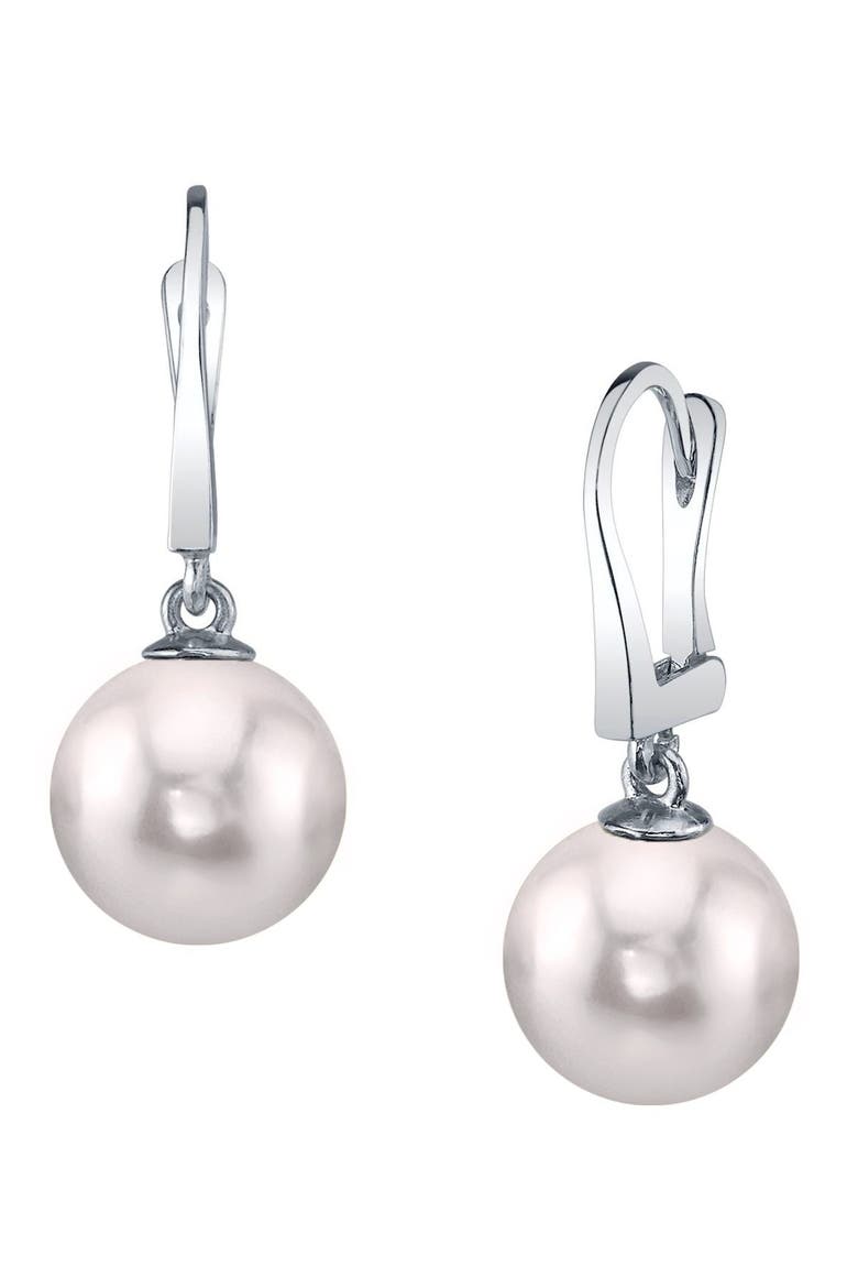 Japanese Akoya Pearl Classic Elegance Earrings, Main, color, White Gold