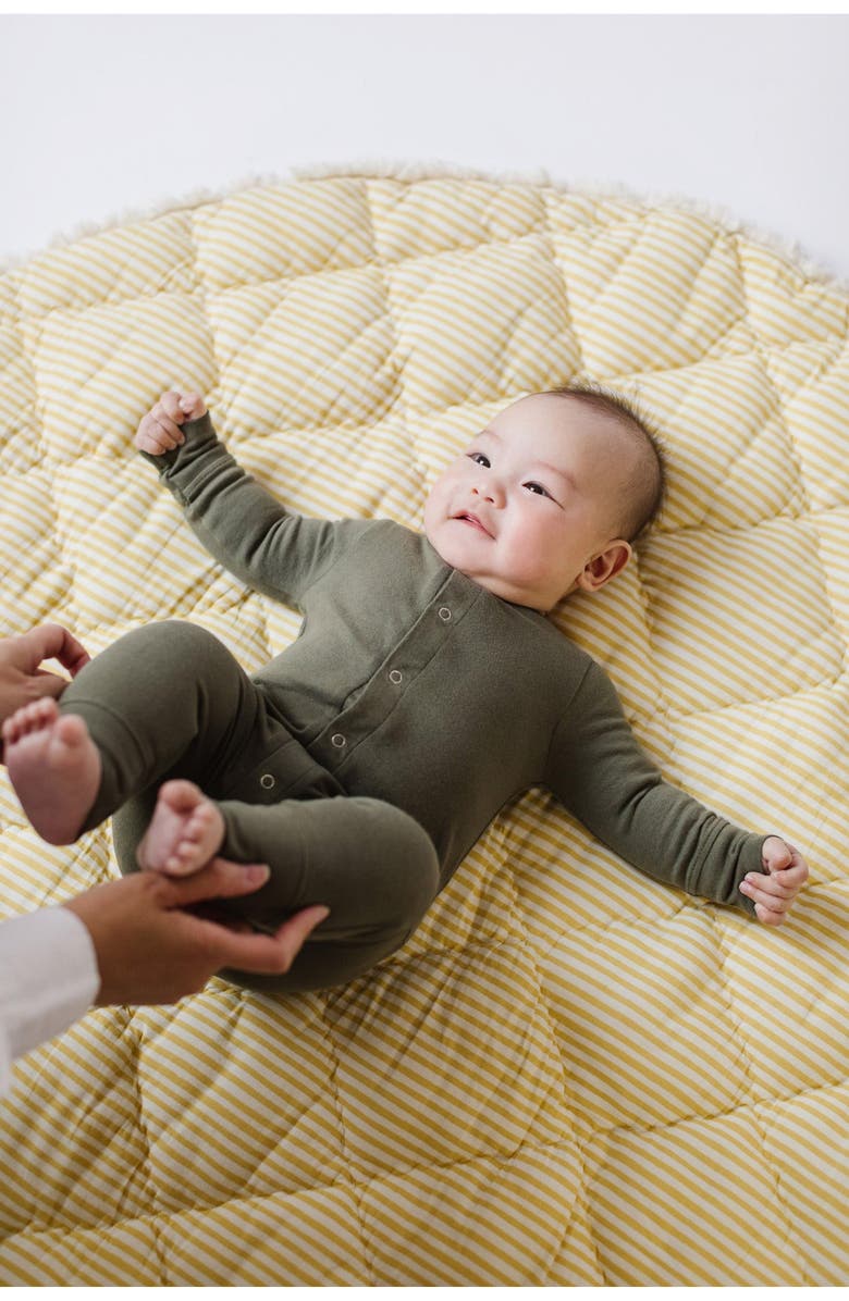 Pehr Essentials Organic Cotton Romper, Alternate, color, Olive