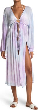 BOHO ME Open Front Tie Dye Cover Up