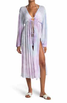BOHO ME Open Front Tie Dye Cover Up