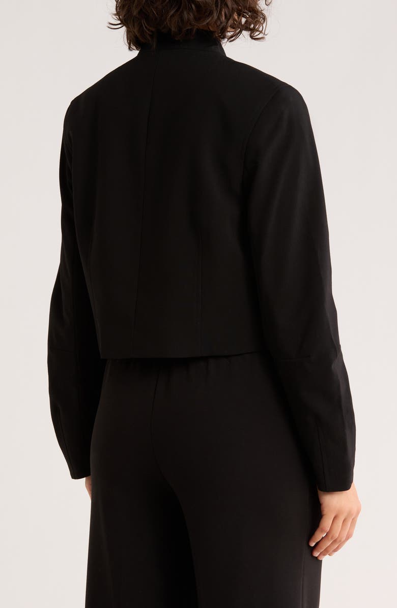 DKNY Button Front Cropped Jacket, Alternate, color, Black
