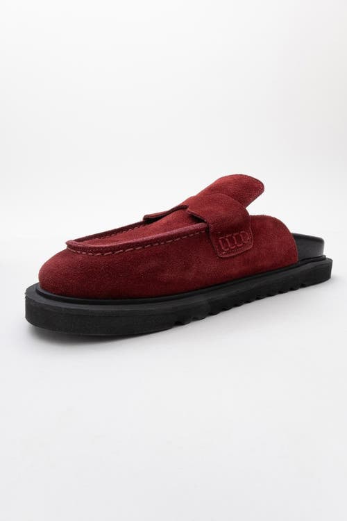 Forever & Always Shoes Laven Suede Leather Clogs In Burgundy Suede Leather
