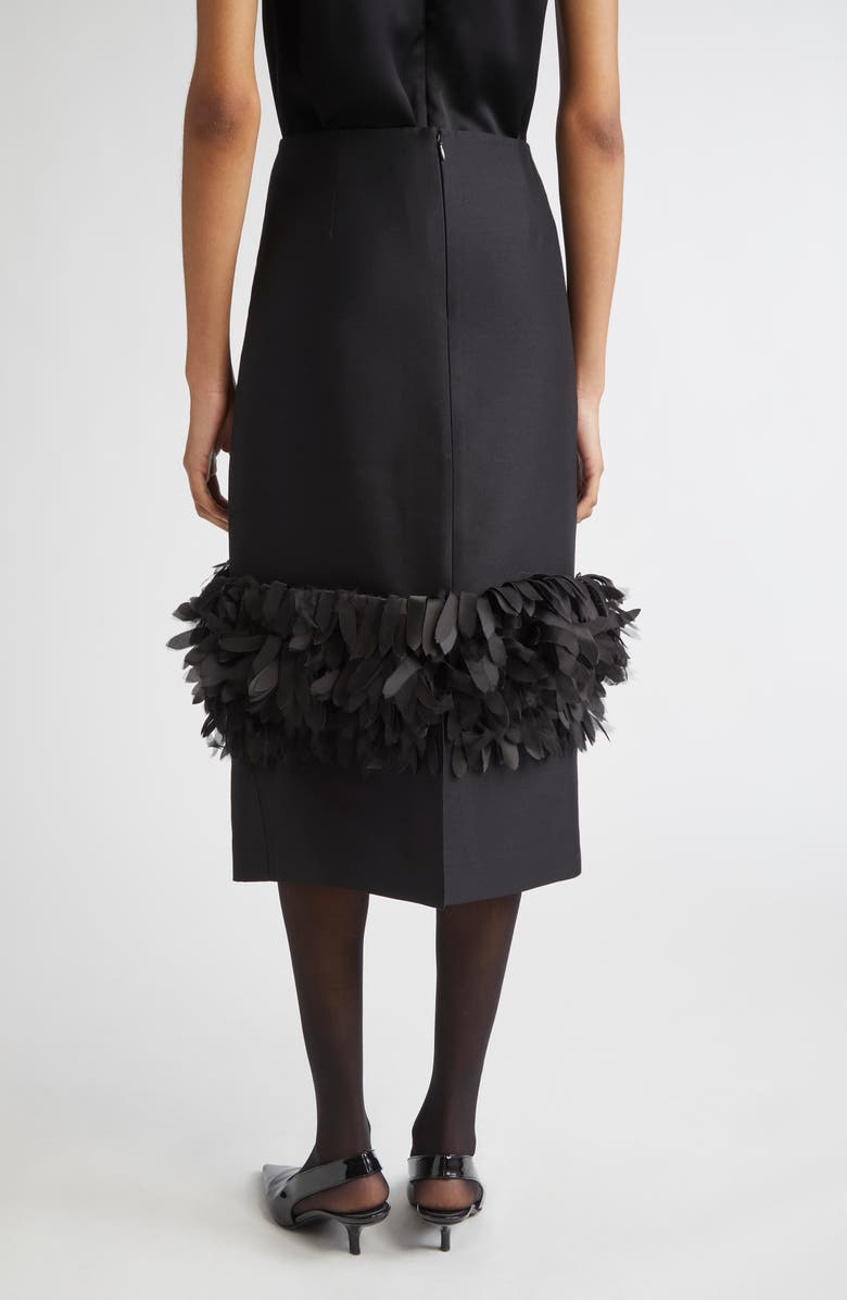 TOTEME Petal Wool & Silk Midi Skirt, Alternate, color, Black