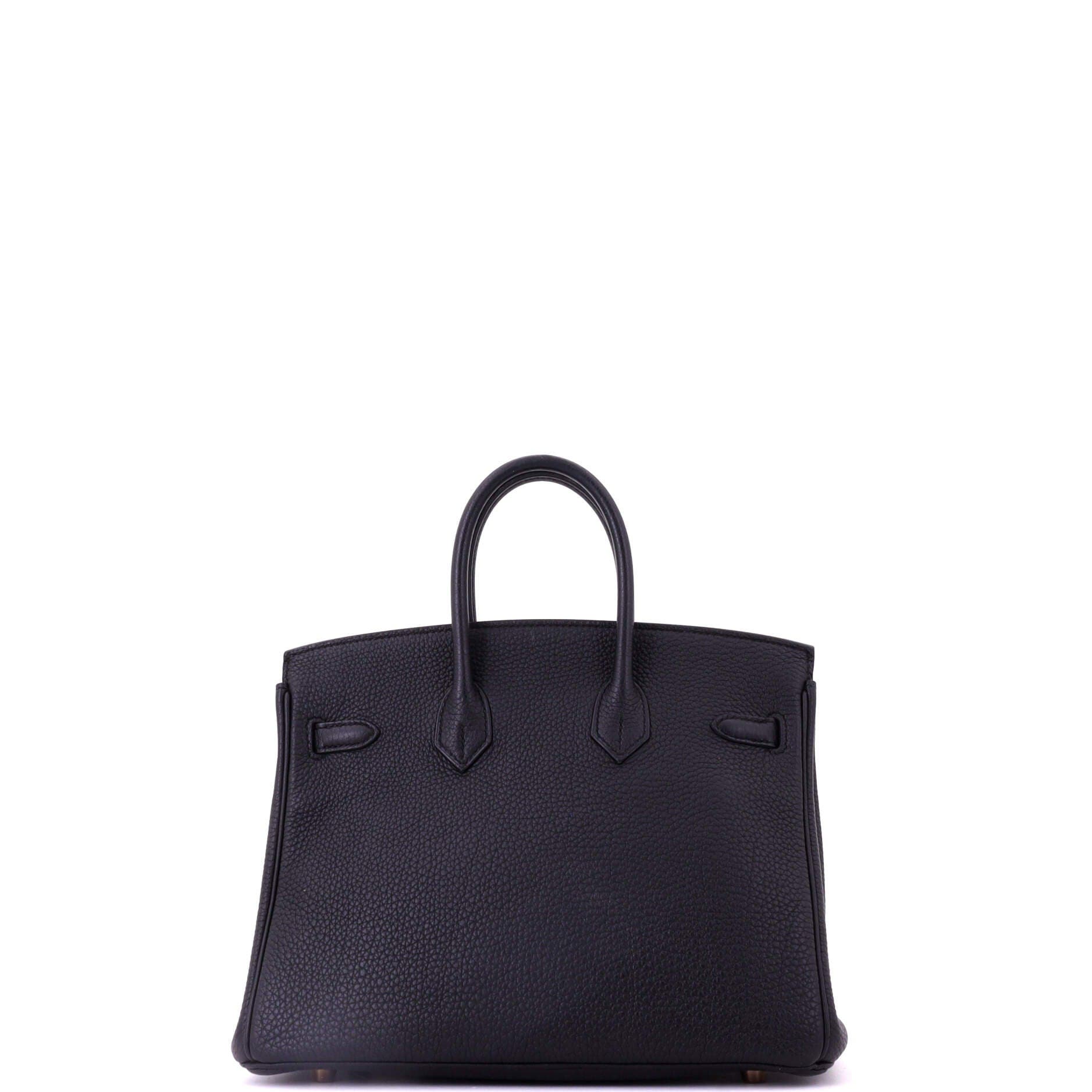 Pre-Owned Hermes Birkin Handbag Black Togo with Rose Gold Hardware 25, Alternate, color, Noir