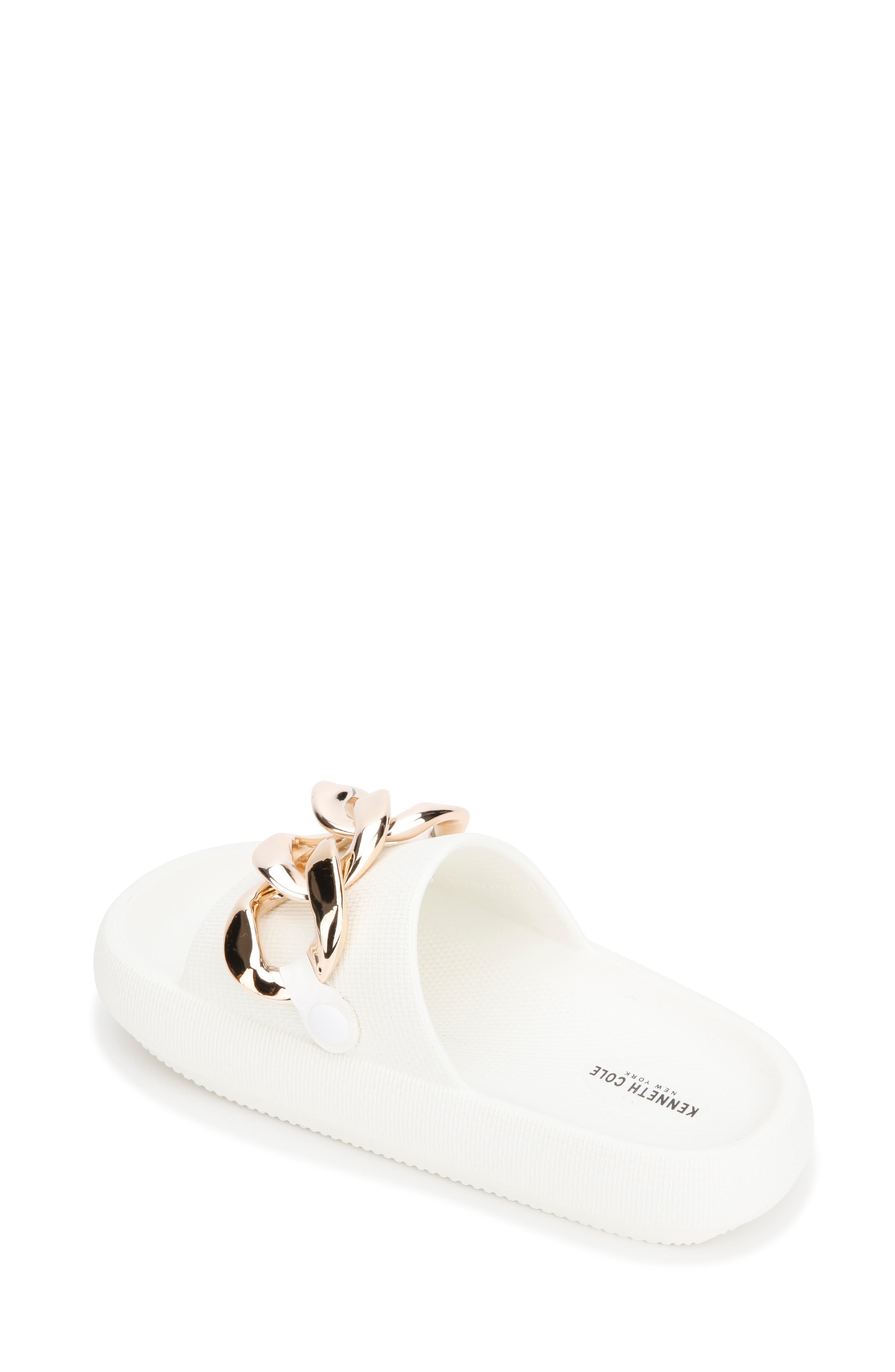 Mello Chain Slide Sandal, Alternate, color, WHITE