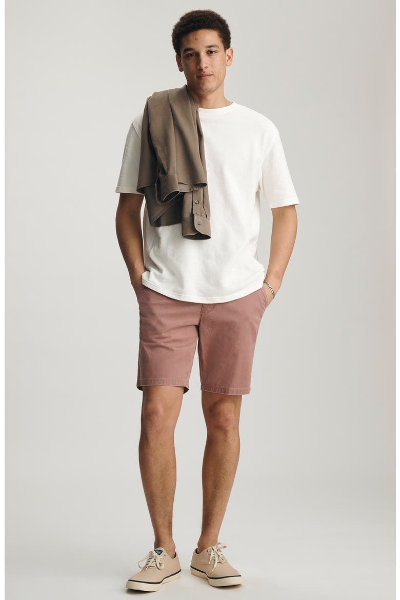 Noah Flat Front Stretch Twill Shorts, Alternate, color, ROSE VINTAGE COLORED