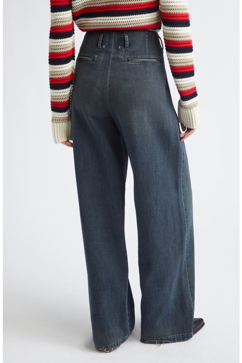 Journey Pleated Wide Leg Jeans, Alternate, color, BLUE