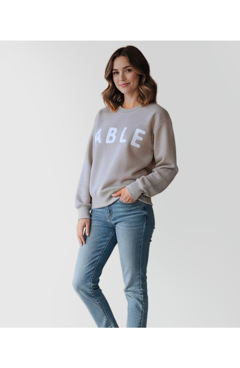 ABLE Soft Crew Sweatshirt Bone XXL, Main, color, Bone